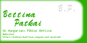 bettina patkai business card